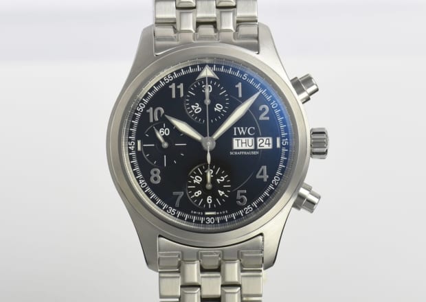 IWC メカニカルフリーガースピットファイアクロノ オーバーホール・仕上・切替車、ゼンマイ、丸穴車、ローターベアリング交換